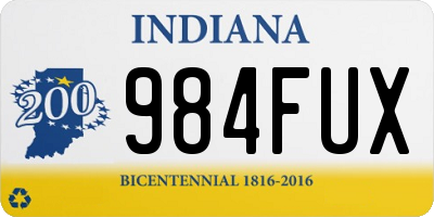 IN license plate 984FUX