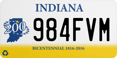 IN license plate 984FVM