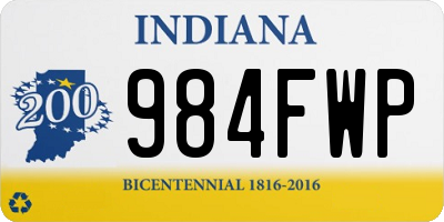 IN license plate 984FWP