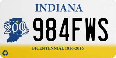 IN license plate 984FWS