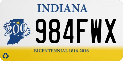 IN license plate 984FWX