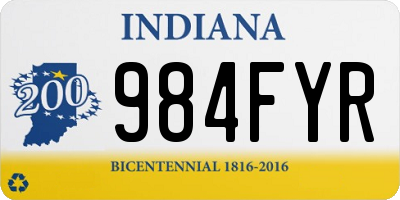 IN license plate 984FYR