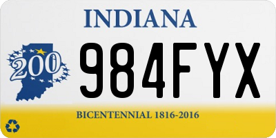 IN license plate 984FYX