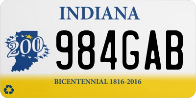 IN license plate 984GAB