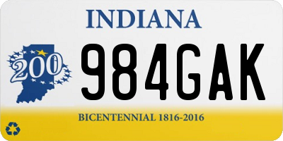 IN license plate 984GAK