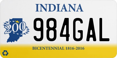 IN license plate 984GAL