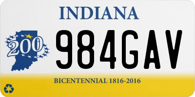IN license plate 984GAV