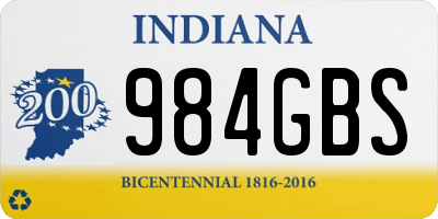 IN license plate 984GBS
