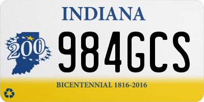 IN license plate 984GCS