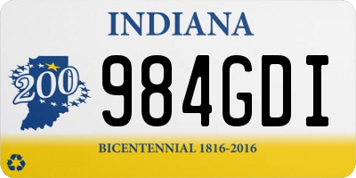 IN license plate 984GDI