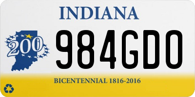 IN license plate 984GDO