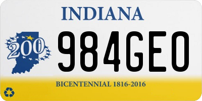 IN license plate 984GEO