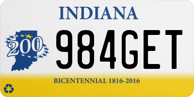 IN license plate 984GET