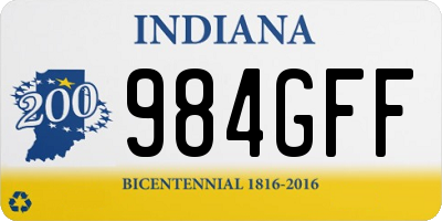 IN license plate 984GFF