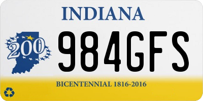 IN license plate 984GFS