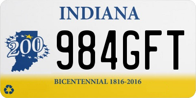 IN license plate 984GFT