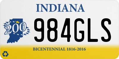 IN license plate 984GLS