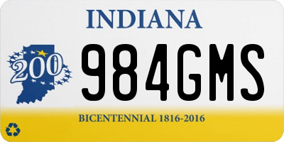 IN license plate 984GMS