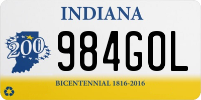 IN license plate 984GOL