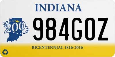 IN license plate 984GOZ