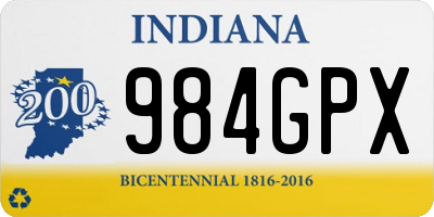 IN license plate 984GPX