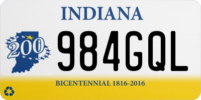 IN license plate 984GQL