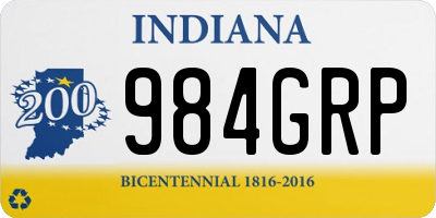 IN license plate 984GRP