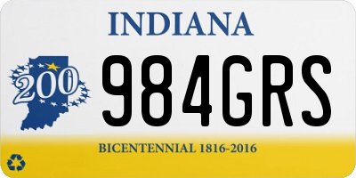 IN license plate 984GRS