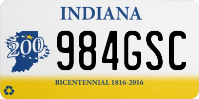 IN license plate 984GSC