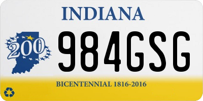 IN license plate 984GSG