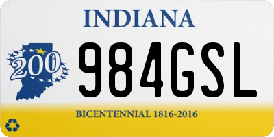 IN license plate 984GSL