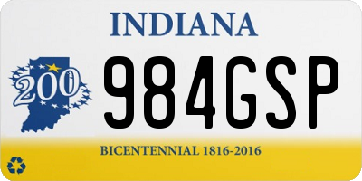 IN license plate 984GSP