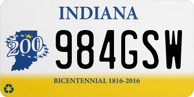 IN license plate 984GSW