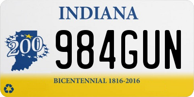 IN license plate 984GUN