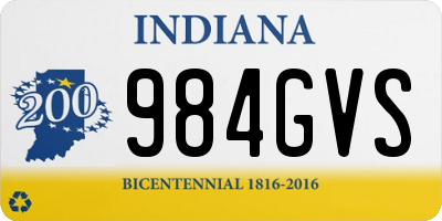 IN license plate 984GVS