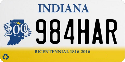 IN license plate 984HAR