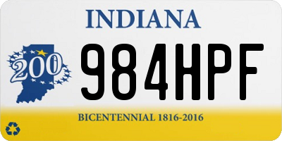 IN license plate 984HPF