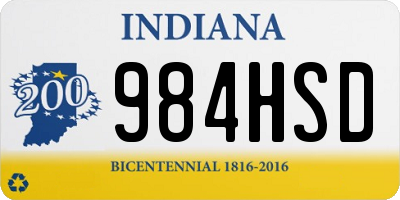 IN license plate 984HSD