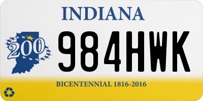 IN license plate 984HWK