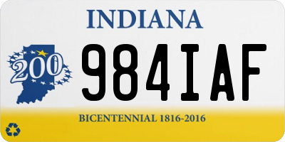 IN license plate 984IAF