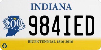 IN license plate 984IED