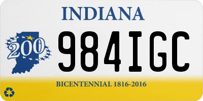 IN license plate 984IGC