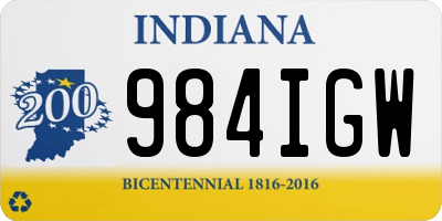 IN license plate 984IGW