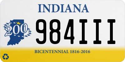 IN license plate 984III