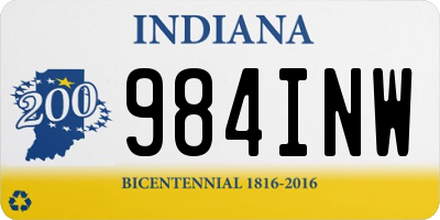 IN license plate 984INW