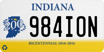 IN license plate 984ION