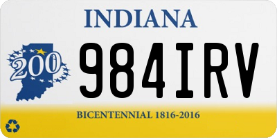 IN license plate 984IRV