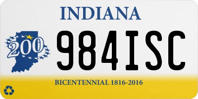 IN license plate 984ISC