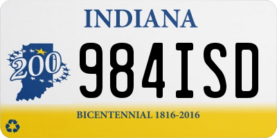 IN license plate 984ISD