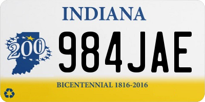 IN license plate 984JAE